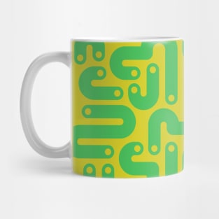 JELLY BEANS Squiggly New Wave Postmodern Abstract 1980s Geometric in Grass Green with Citron Yellow Dots - UnBlink Studio by Jackie Tahara Mug